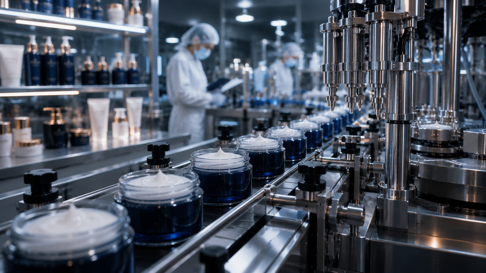 Fabrication cosmétique industrielle avec conditionnement premium et laboratoire qualité