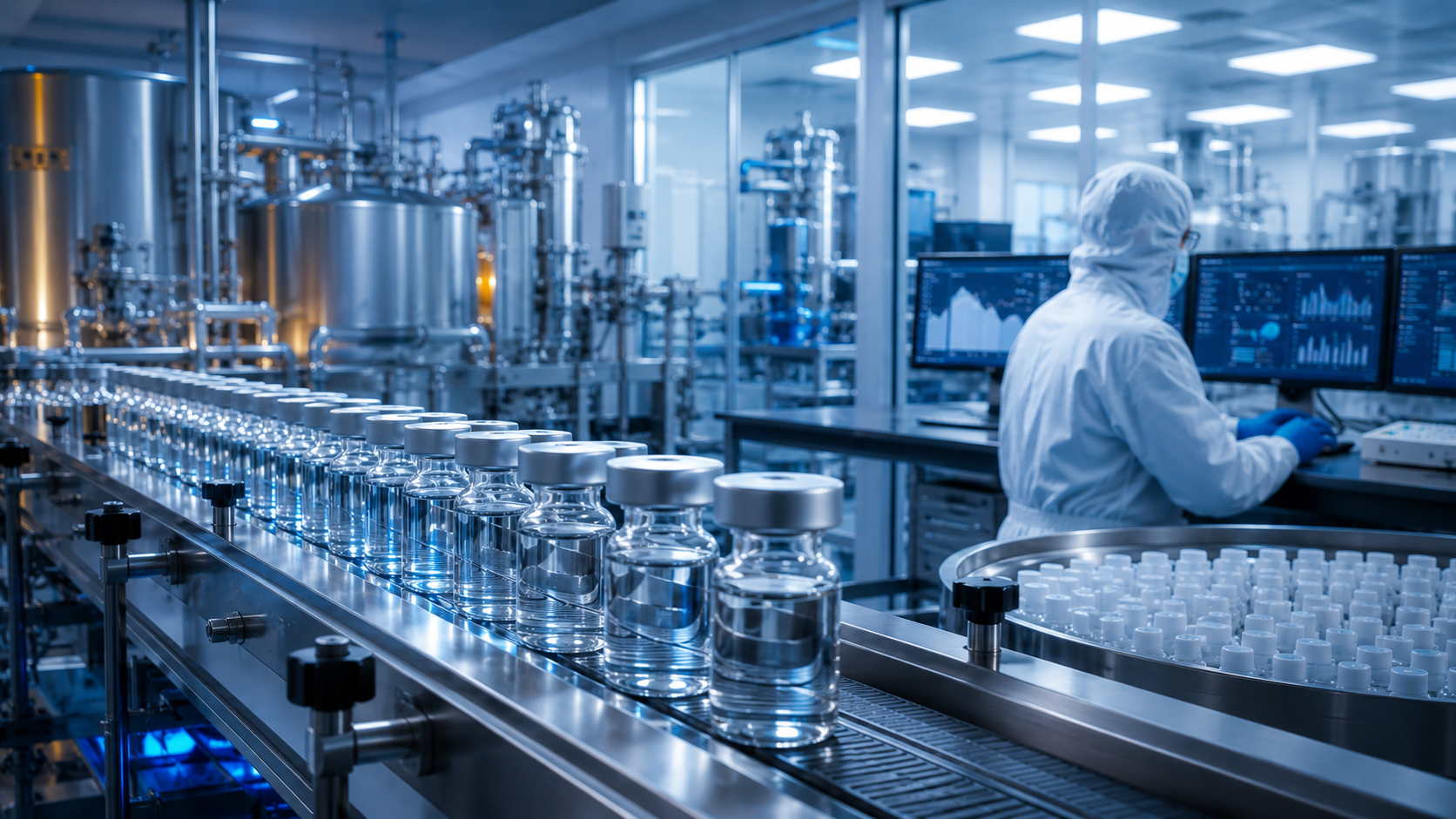 Environnement industriel pharmaceutique propre et automatisé